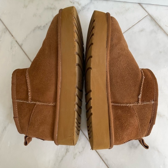 Lamo, 8, fleece lined tan leather platform ankle bootie warm cozy EUC - Picture 5 of 11